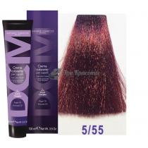 Крем-фарба для волосся 5/55 світло-каштановий червоний інтенсивний Hair color cream DCM. 100 мл