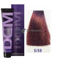 Крем-фарба для волосся 5/58 світло-каштановий червоно-фіолетовий Hair color cream DCM. 100 мл