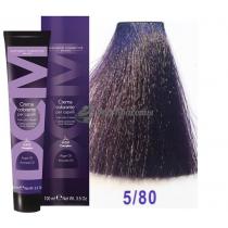 Крем-фарба для волосся 5/80 світло-каштановий фіолетовий глибокий Hair color cream DCM. 100 мл
