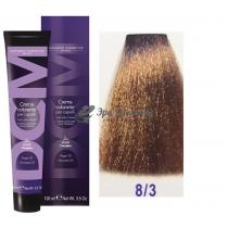 Крем-фарба для волосся 8/3 світлий блондин золотистий Hair color cream DCM. 100 мл