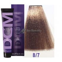 Крем-фарба для волосся 8/7 світлий блондин бежевий Hair color cream DCM. 100 мл