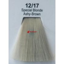 Фарба для волосся стійка 12.17 Спеціальний Блонд Попелясто-Коричневий Master Lux, 60 мл