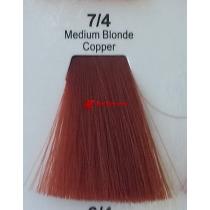 Фарба для волосся стійка 7.4 Середньо-Русявий Мідний Master Lux, 60 мл