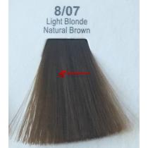 Фарба для волосся стійка 8.07 Світло-русявий Натурально Коричневий Master Lux, 60 мл