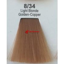 Фарба для волосся стійка 8.34 Світло-русявий золотисто-мідний 60 мл Master LUX