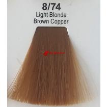 Фарба для волосся стійка 8.74 Світло-русявий коричнево-Мідний Master Lux, 60 мл