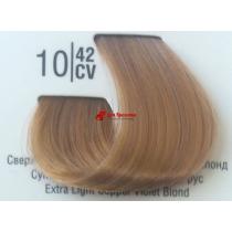 Крем-фарба для волосся 10 / 42CV Сверхсветлий мідний перламутровий блонд Basic color Spa Master Professional, 100 мл