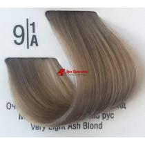 Крем-фарба для волосся 9 / 1А Дуже світлий попелястий блонд Basic color Spa Master Professional, 100 мл