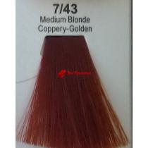 Фарба для волосся стійка 7.43 Середньо-русявий Мідно-Золотистий Master Lux, 60 мл