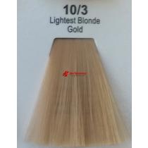 Фарба для волосся стійка 10.3 Дуже Світлий Блонд Золотистий Master Lux, 60 мл