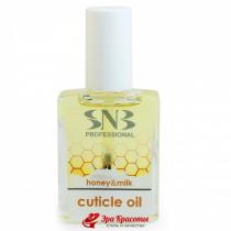 Професійне масло для кутикули лінії Мед і Молоко Honey & Milk Cuticle oil SNB Professional (MPSH40), 15 мл
