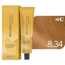 Стійка фарба для волосся 8.34 Світлий золотисто-мідний блондин Revlonissimo Colorsmetique Color Goldens Revlon, 60 мл