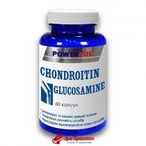 Хондроітин глюкозамін Chondroitin and Glucosamine Powerful для відновлення хрящової тканини, капсули 1,0 г № 60