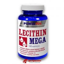 Лецитин Мега Lecithin Mega Powerful регулятор рівня холестерину в крові, капсули 1,0 г № 100