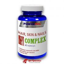 Комплекс для шкіри, волосся і нігтів Complex Hair, Skin and Nails Powerful, капсули 1,0 г № 60