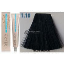 Стійка крем-фарба для волосся 1.10 синьо-чорний 3DeLuXe Professional, 100 мл