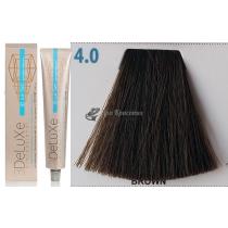 Стійка крем.краска для волосся 4.0 темно-каштановий 3DeLuXe Professional, 100 мл