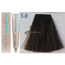 Стійка крем-фарба для волосся 5.0 світло-каштановий 3DeLuXe Professional, 100 мл