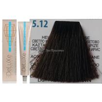 Стійка крем-фарба для волосся 5.12 світло-ккаштановий попелястий ірис 3DeLuXe Professional, 100 мл