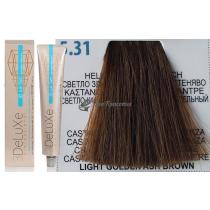 Стійка крем-фарба для волосся 5.31 світло-каштановий золотисто-попелястий 3DeLuXe Professional, 100 мл