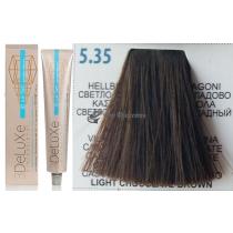 Стійка крем-фарба для волосся 5.35 світло-каштановий шоколадний 3DeLuXe Professional, 100 мл