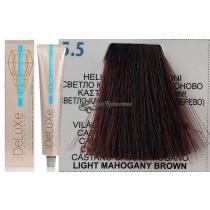 Стійка крем-фарба для волосся 5-5 світло-каштановий червоне дерево 3DeLuXe Professional, 100 мл