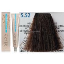 Стійка крем-фарба для волосся 5.52 світло-каштановий шоколадний червоне дерево 3DeLuXe Professional, 100 мл