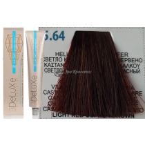 Стійка крем-фарба для волосся 5.64 світло-каштановий червоно-мідний 3DeLuXe Professional, 100 мл