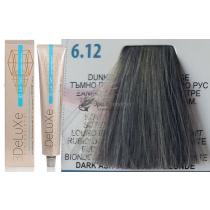 Стійка крем-фарба для волосся 6.12 темний блонд попелясто-перламутровий 3DeLuXe Professional, 100 мл