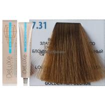 Стійка крем-фарба для волосся 7.31 блондин золотисто-попелястий 3DeLuXe Professional, 100 мл