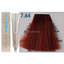 Стійка крем-фарба для волосся 7.64 блондин мідно-червоний 3DeLuXe Professional, 100 мл