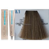 Стійка крем.краска для волосся 8.1 світлий блондин попелястий 3DeLuXe Professional, 100 мл