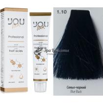 Стійка крем-фарба для волосся 1.10 Синяво-чорний Hair Colouring Cream With Fruit Acids You Look, 60 мл