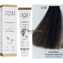 Стійка крем-фарба для волосся 5.03 Світлий шатен натурально-золотистий Hair Colouring Cream With Fruit Acids You Look, 60 мл
