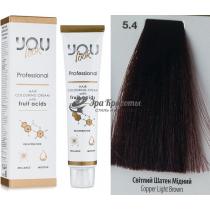 Стійка крем-фарба для волосся 5.4 Світлий шатен мідний Hair Colouring Cream With Fruit Acids You Look, 60 мл