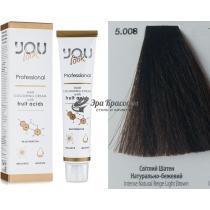 Стійка крем-фарба для волосся 5.008 Світлий шатен натурально-бежевий Hair Colouring Cream With Fruit Acids You Look, 60 мл