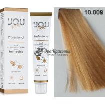 Стійка крем-фарба для волосся 10.008 Екстра світлий блондин натурально-бежевий Hair Colouring Cream With Fruit Acids You Look, 60 мл