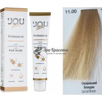 Стійка крем-фарба для волосся 11.00 Спеціальний блондин Hair Colouring Cream With Fruit Acids You Look, 60 мл