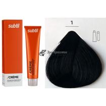 Стійка крем-фарба для волосся 1 чорний Creme Ducastel Subtil, 60 мл