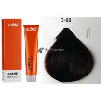 Стійка крем-фарба для волосся 3.60 інтенсивно-червоний темний шатен Creme Ducastel Subtil, 60 мл