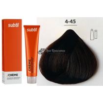 Стійка крем-фарба для волосся 4.45 мідно-махагоновий шатен Creme Ducastel Subtil, 60 мл