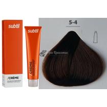 Стійка крем-фарба для волосся 5.4 мідний світлий шатен Creme Ducastel Subtil, 60 мл