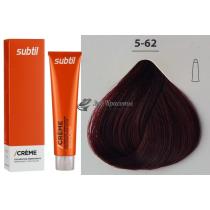 Стійка крем-фарба для волосся 5.62 червоно-фіолетовий світлий шатен Creme Ducastel Subtil, 60 мл