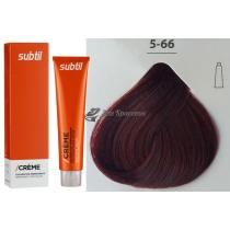 Стійка крем-фарба для волосся 5.66 насичений червоний світлий шатен Creme Ducastel Subtil, 60 мл
