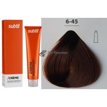 Стійка крем-фарба для волосся 6.45 мідний махагоновий темний блондин Creme Ducastel Subtil, 60 мл