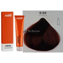 Стійка крем-фарба для волосся 6.64 червоно-мідний темний блондин Creme Ducastel Subtil, 60 мл