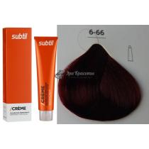 Стійка крем-фарба для волосся 6.66 насичений червоний темний блондин Creme Ducastel Subtil, 60 мл