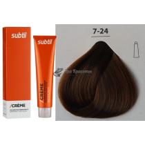 Стійка крем-фарба для волосся 7.24 перламутровий мідний блондин Creme Ducastel Subtil, 60 мл