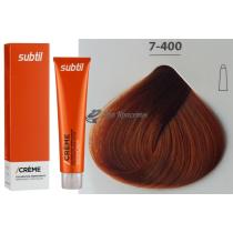Стійка крем-фарба для волосся 7.400 інтенсивний мідний блондин Creme Ducastel Subtil, 60 мл