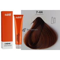 Стійка крем-фарба для волосся 7.44 насичений мідний блондин Creme Ducastel Subtil, 60 мл